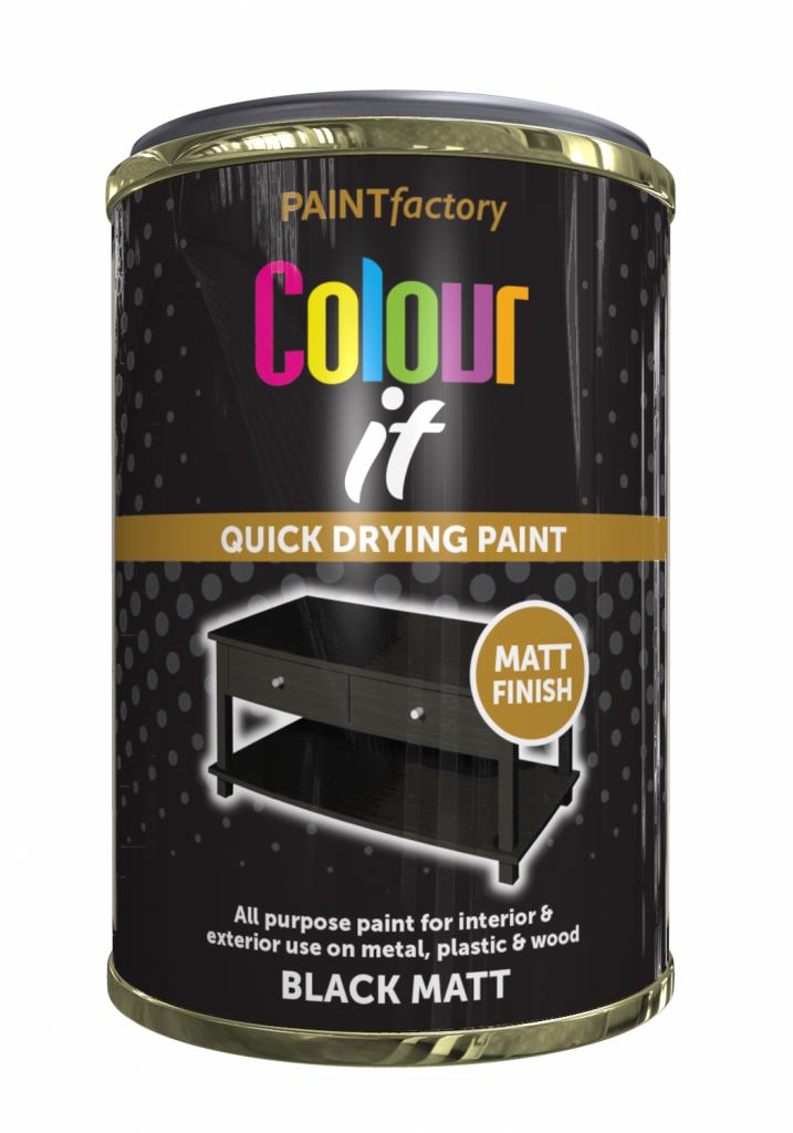 Paint Factory colour It Black Matt Paint 300ml Paint Factory colour It Black Matt Paint 300ml